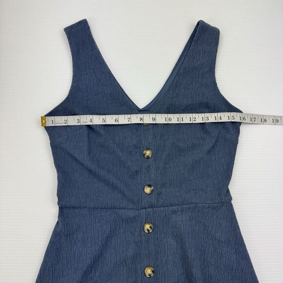 Fortune & Ivy Blue Button Front Dress Small Y2K Indie Retro Festival Minimalist - Picture 5 of 7
